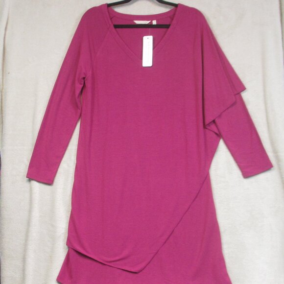 NWT Soft Surroundings Marla Layered Dress in Dark Fuchsia Sz MED $110 Lagenlook - Picture 4 of 11